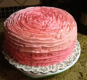 Piped Ribbon Cake by Cubby Cakes