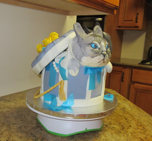 Rag Doll Cats in a Hat Box Cake