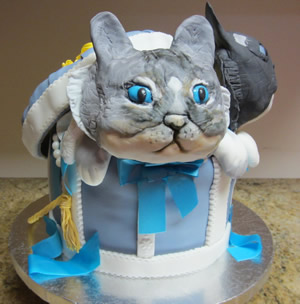 Rag Doll Cats in a Hat Box Cake